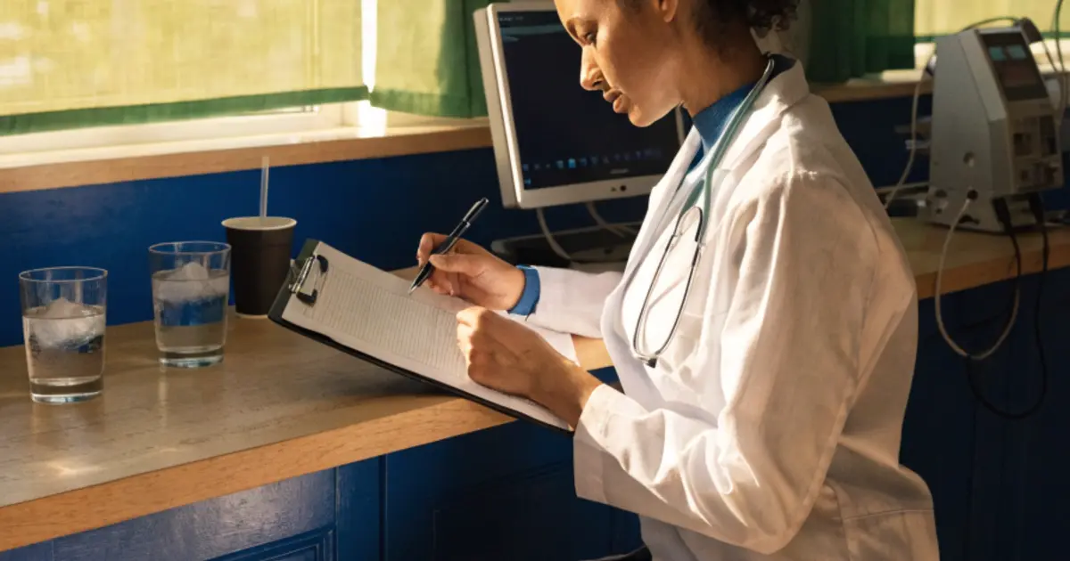 Medical team reviewing charts